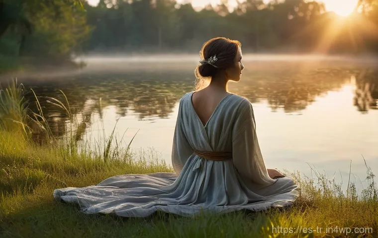 삶의 균형을 위한 과거와의 화해 - **Prompt 1: Releasing the Past and Finding Inner Peace**
"A serene and reflective woman, in her ...